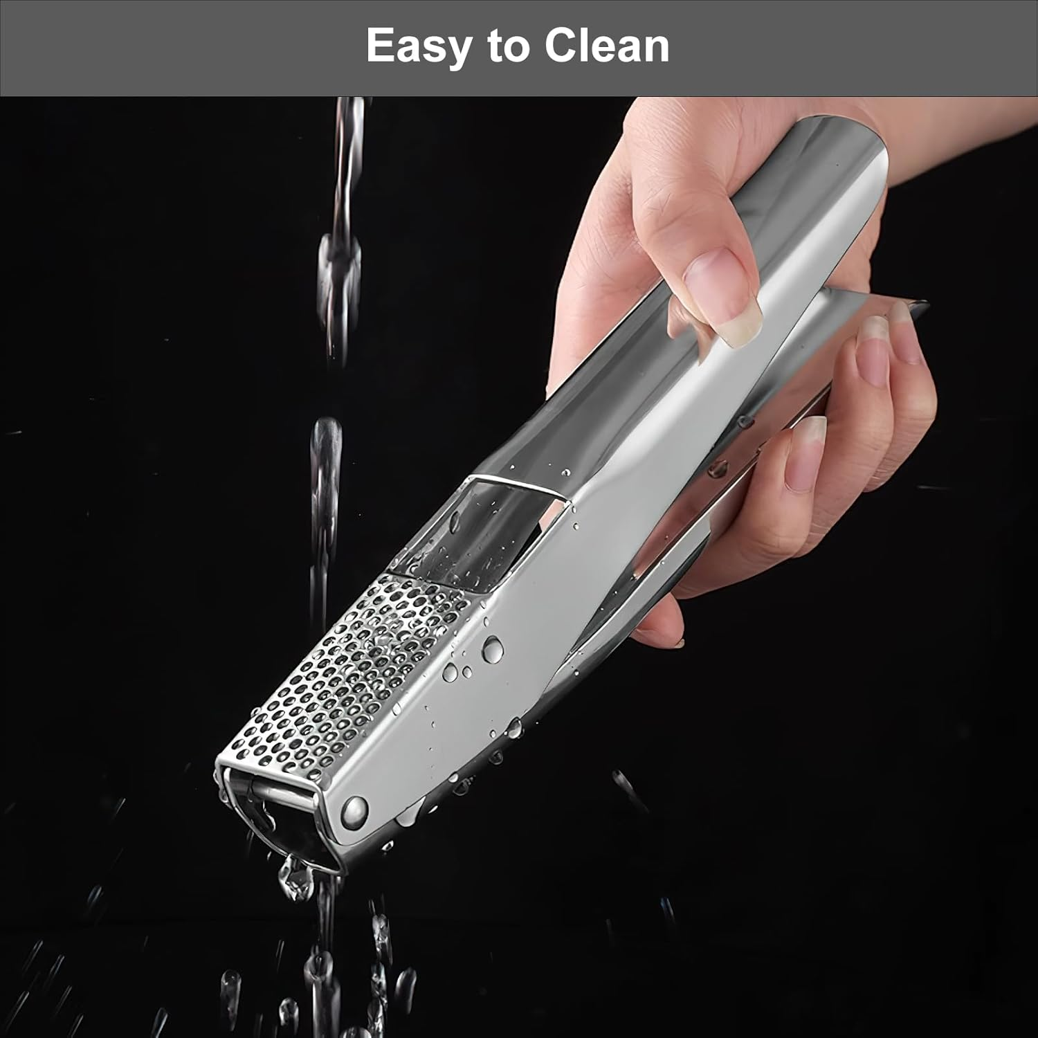 Stainless Steel Garlic Press Kitchen Gadget - Leak-Proof, Easy to Clean, Dishwasher Safe image number 1