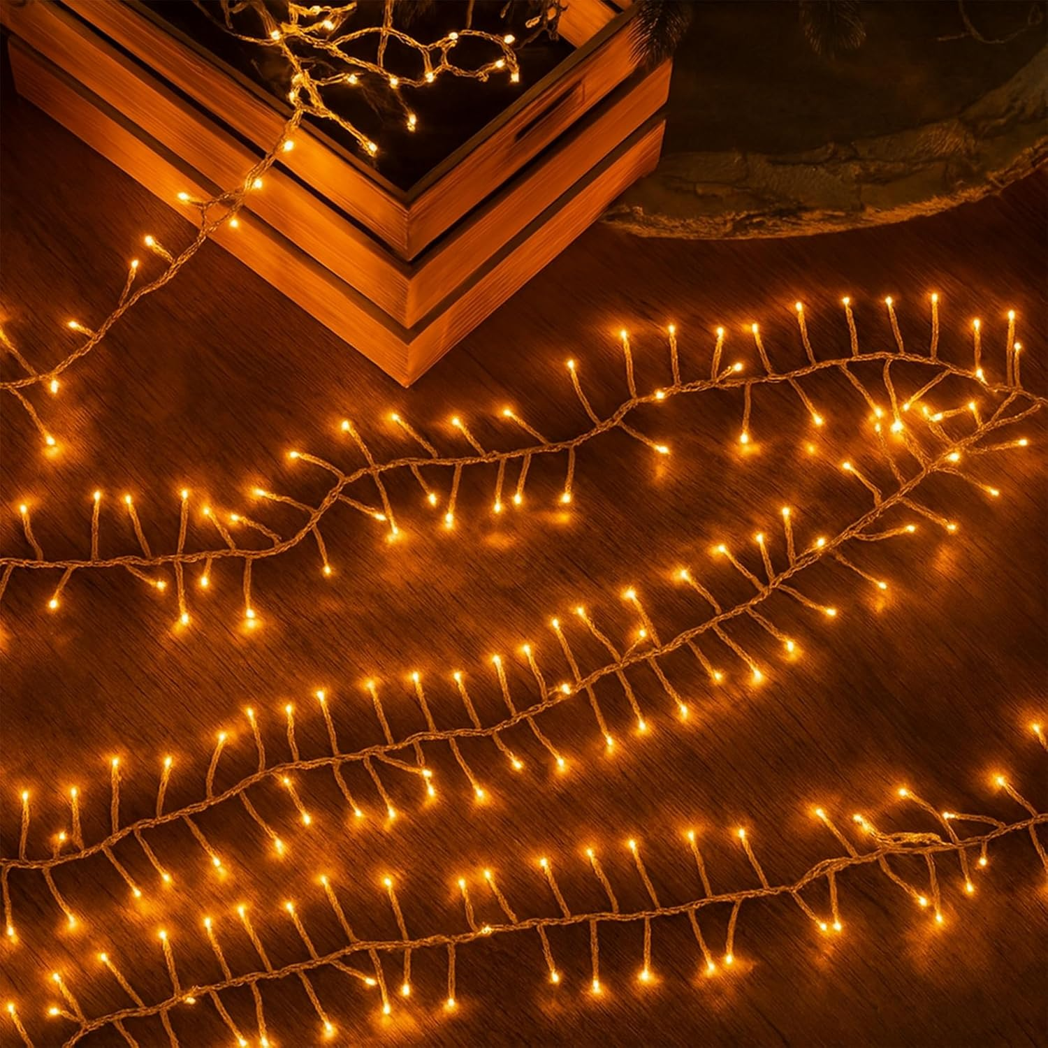 720 LED Cluster Light with Clear Cable -3 Colour Options - Warm White