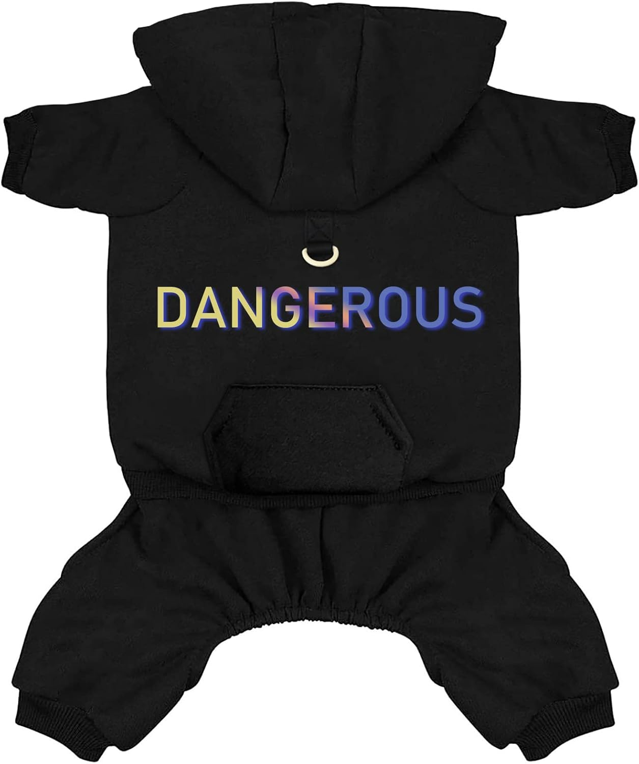 Izefia Dog Hoodie Clothes with Pocket 4 Legs Jumpsuit Fleece Sweater Winter Sweat Shirt Warm Cotton Hoodies for Small Dog Medium Large Cat Magenta S