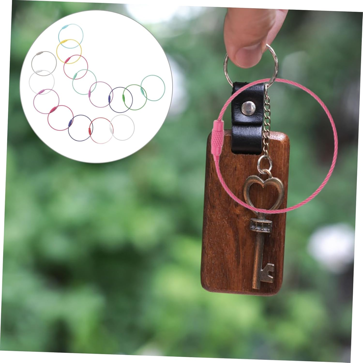 WOFASHPURET 60Pcs Keyring Circle Loop Lanyard Cable Wire Keychain Cable Luggage Tag Rings image number 3