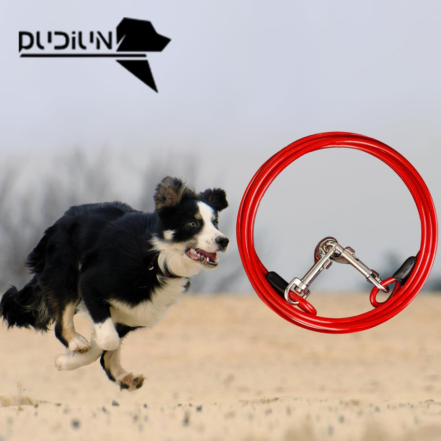 10Ft Tie Out Cable for Dogs up to 350LBS - No Tangle Rust Proof Training Cable for Yard and Camping image number 5