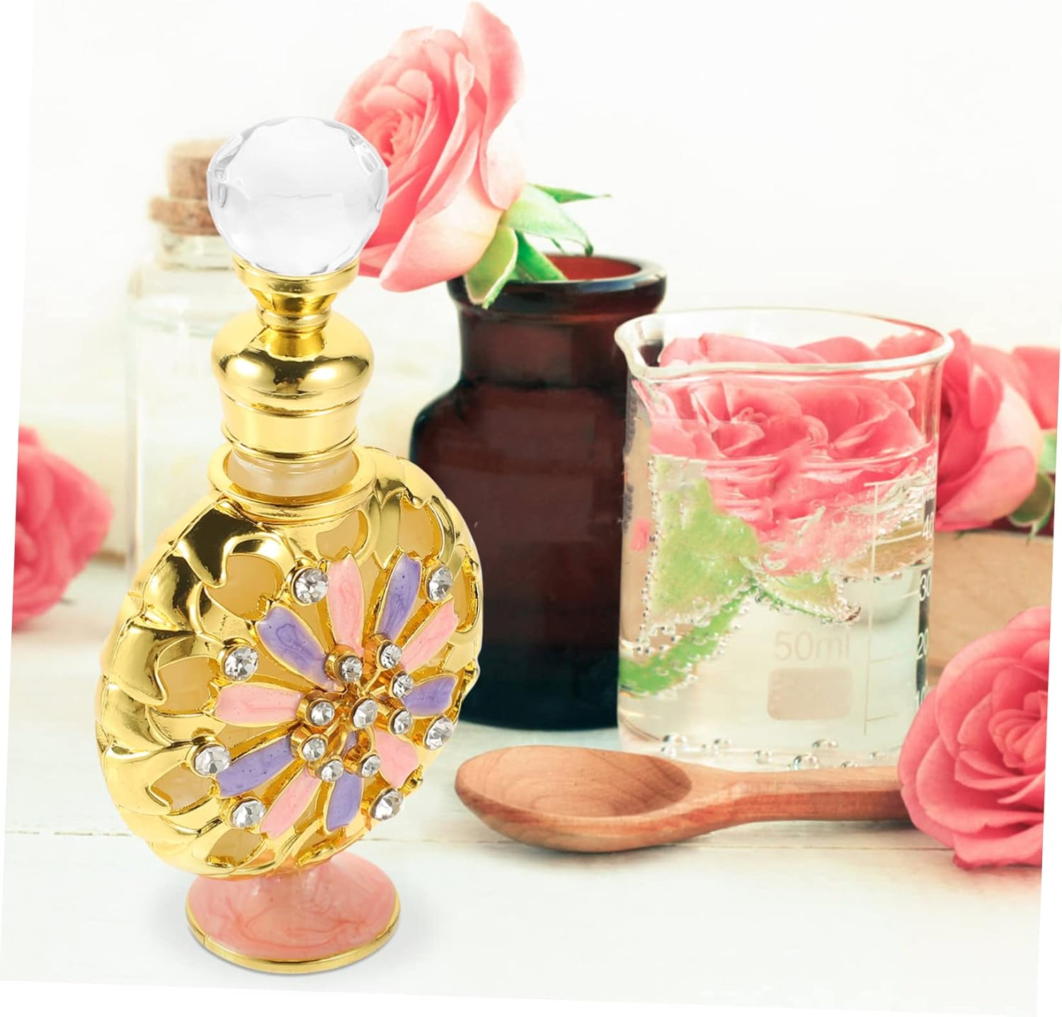 Mikinona Glass Essential Oil Bottle Perfume Holder Set of 8 30Ml Refillable Empty Aroma Bottles for Travel and Aromatherapy image number 7