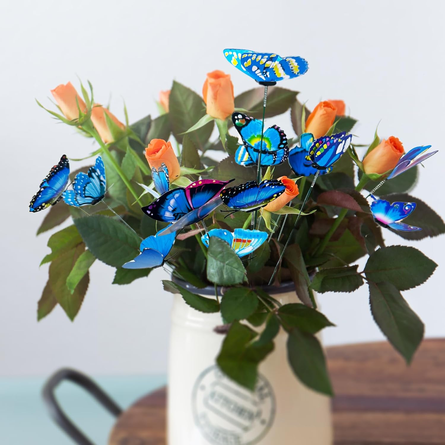 TEAONE Waterproof Butterflies Decoration, 30 PCS Garden Butterfly Sticks for Fence, Yard, Lawn, Patio (25 X 7Cm) image number 3