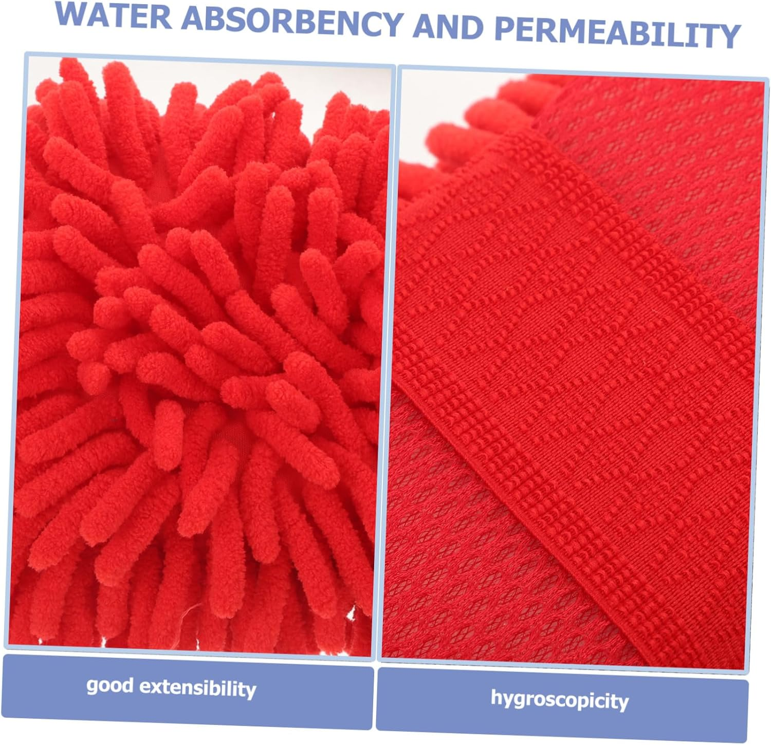 INOOMP Car Wash Mitts Microfiber Washing Mitts Red Absorbent Sponge 80G Car Cleaning Supplies Vehicle Detailing Tool for Automotive Exterior Care image number 4