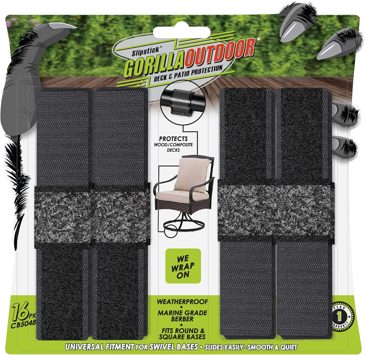 Gorillaoutdoor Sled Base Chair Floor Protectors/Wrap around Berber for Furniture with Tubular Legs and Bases (16 Pack) Wrap on Furniture Pads for Outdoor or Indoor Use image number 3