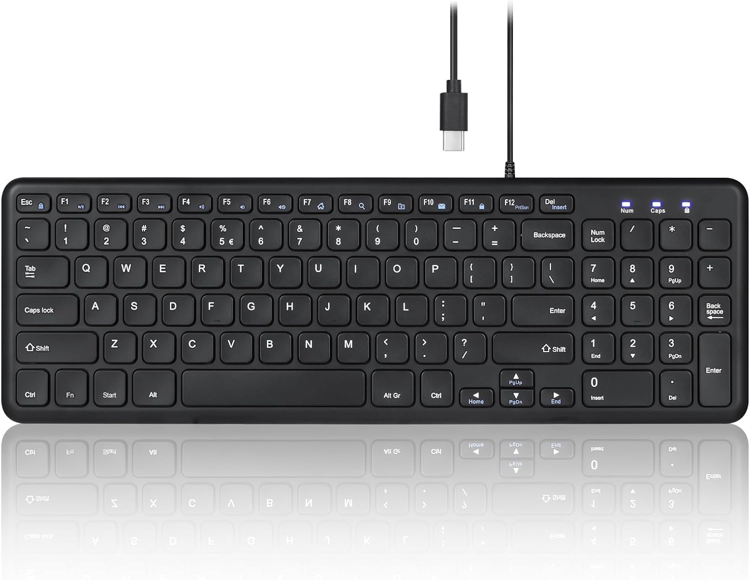 Perixx PERIBOARD-213U Wired Silent USB Scissor Keyboard, Compact Design with Number Pad, Black