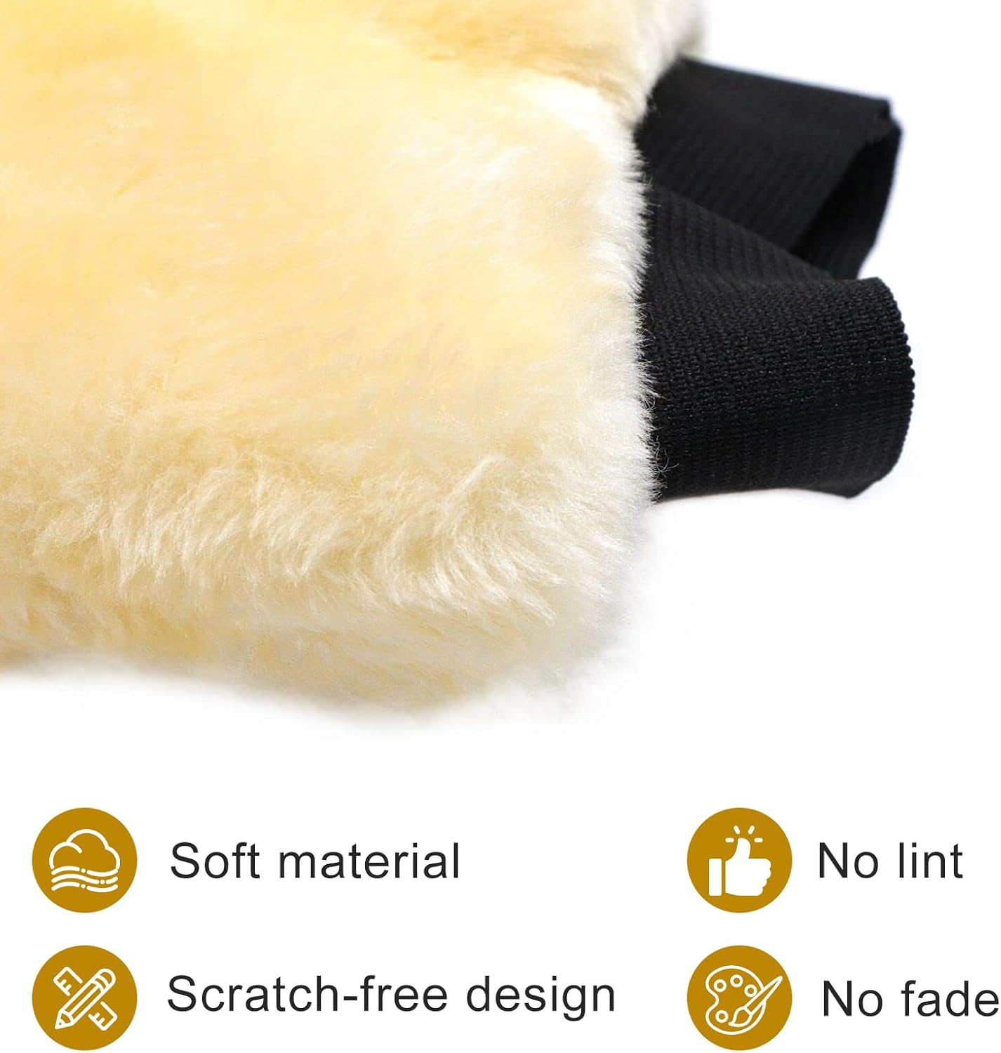 N&D Benliu Natural Wool Car Wash Mitt Scratch-Free Sheepskin Wash Mitt 3 Pcs image number 5