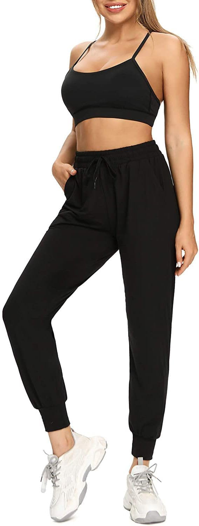 M2M STYLE Women'S Joggers with Pockets - Lightweight Athletic Pants for Yoga, Running & Travel - Comfortable Sweatpants with Elastic Waist, Cuffed Ankles & 4-Way Stretch Fabric