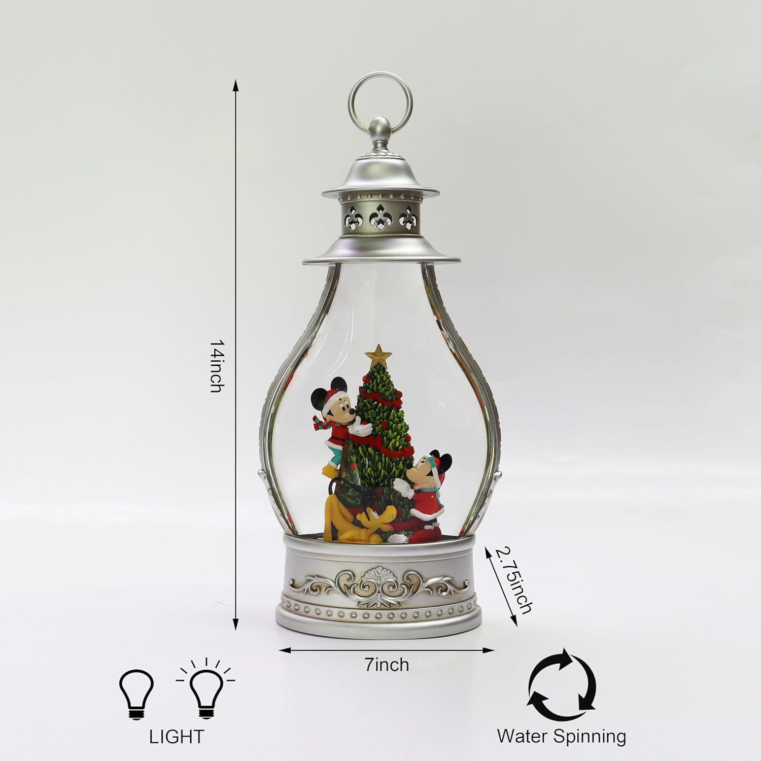14 in H LED Holiday Disney Spinning Lantern image number 2