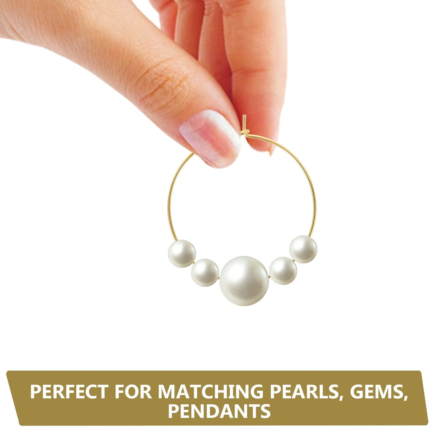 SEWACC 150Pcs Earring Hoops for Jewelry Making DIY Earring Circles round Beading Hoops Jeweley Making Finding for DIY Hoop Earrings Craft Golden - Golden image number 3