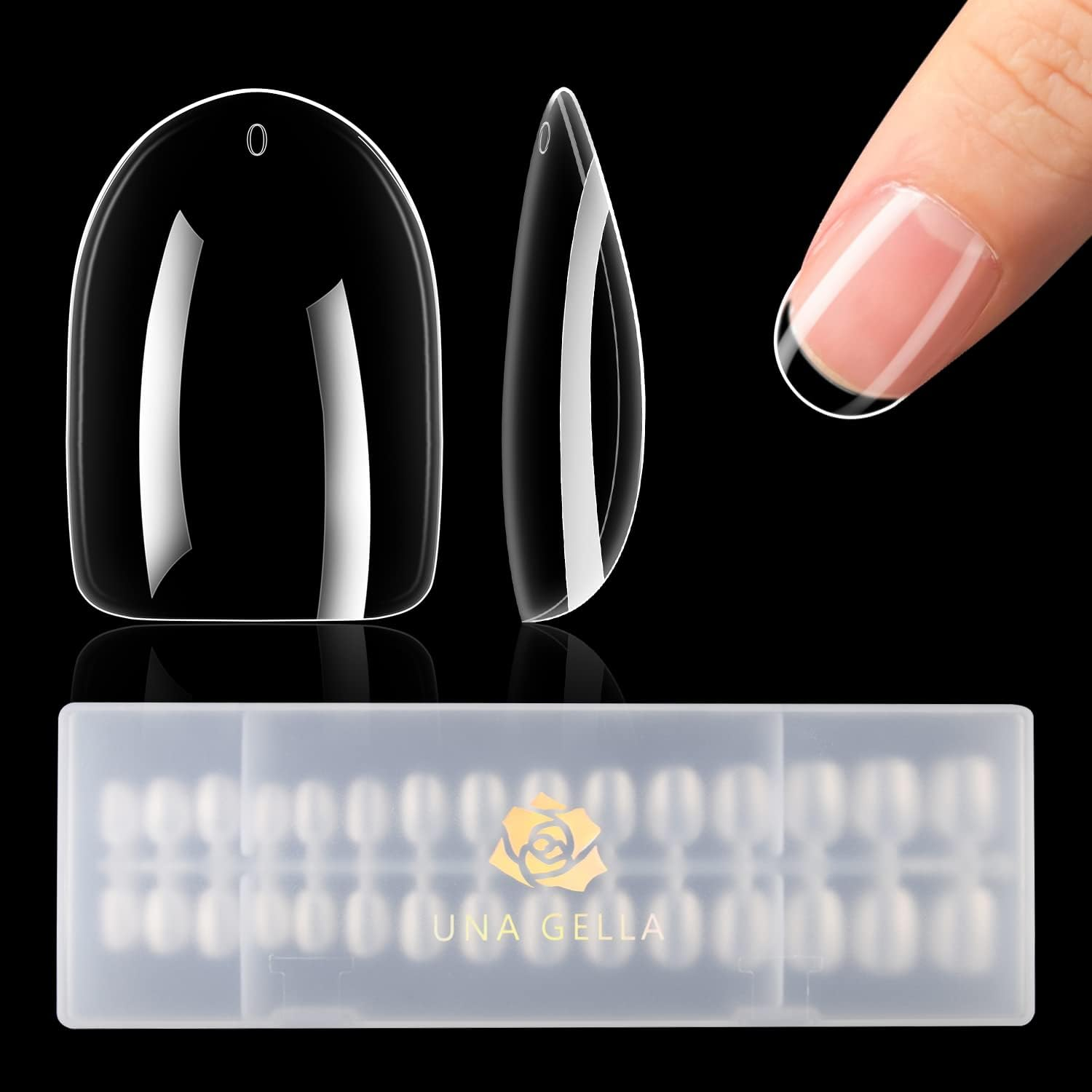 UNA GELLA Extra Short Oval Almond Gel Nail Tips 360Pcs 15 Sizes round Almond Press on Nails Short Oval Fake Tips Full Nails Short Oval Almond for Nail Extension DIY Salon Soft Gel Tips image number 5