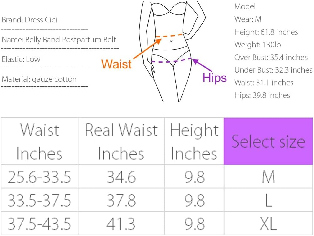 Dress Cici Postpartum Belt Waist Trainer, Slimming Tummy Control for Belly Fat Reduction & Flat Stomach Support