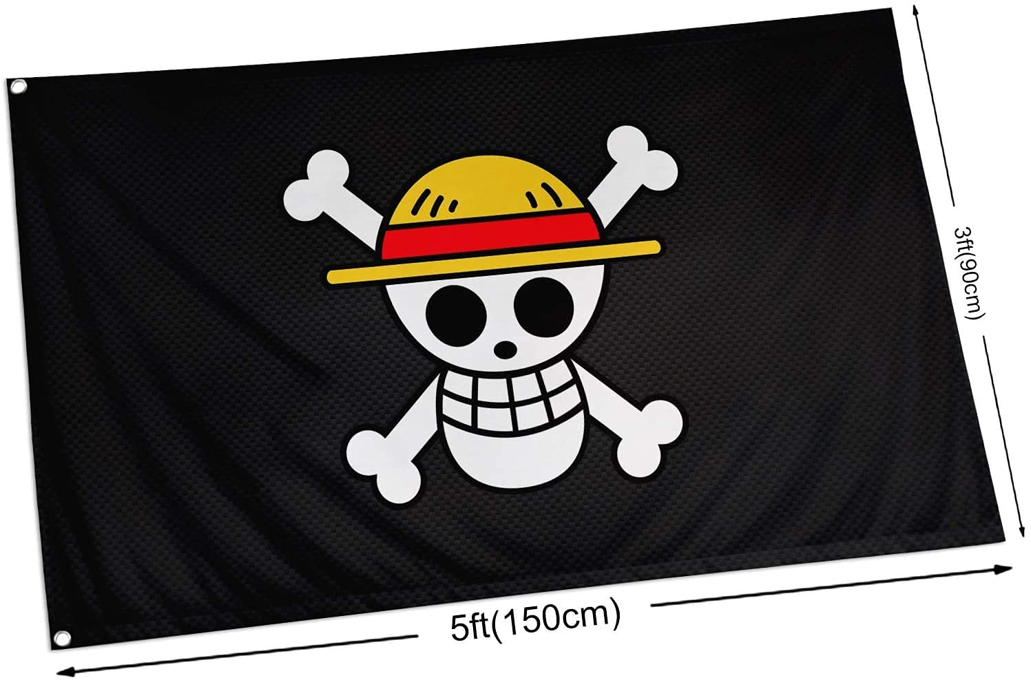 MANDU One Piece Flag Luffy'S Straw Hat Pirate Flag Anime Room Decor 3X5 Feet Outdoor Banner Sign Tapestry Wall Hanging Decor Boys Room Decor