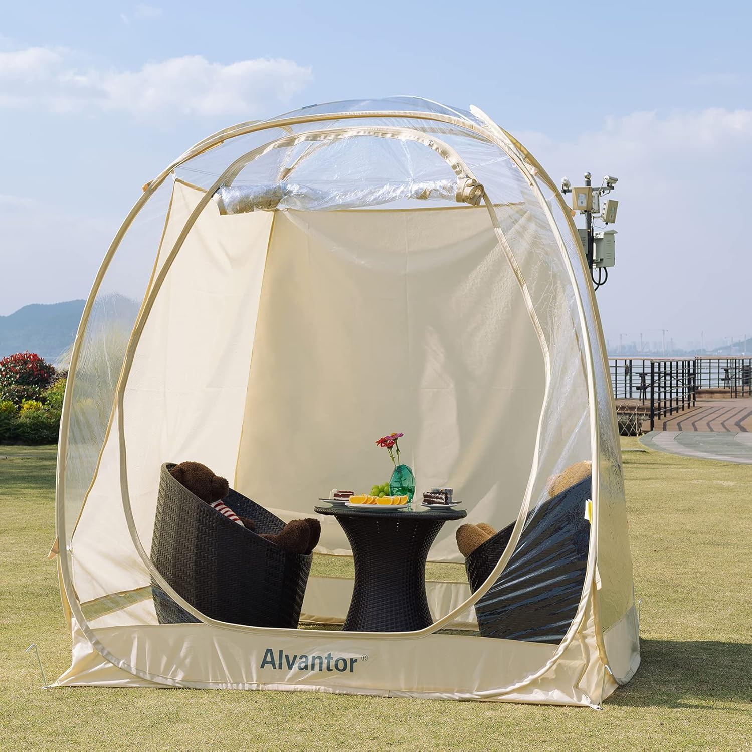 Alvantor Sun Shade Sail Canopy Covers UV Block for Alvantor Outdoor Backyard Screen House 6'X 6' & Bubble Tent 6'X 6&rsquo;, Pack of 2 image number 1