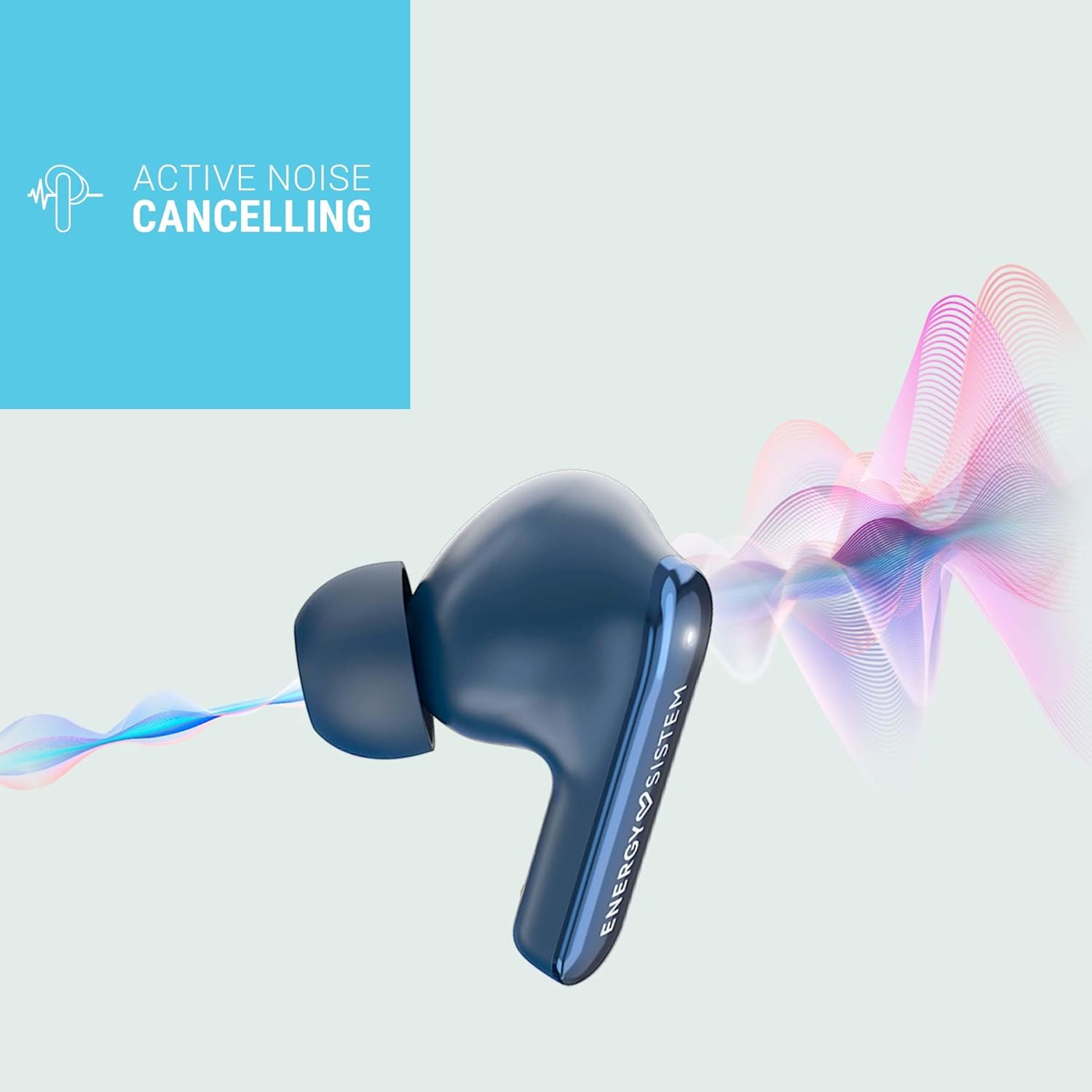 Energy Sistem Serenity ANC Ultra - Bluetooth Headphones with Hybrid Noise Cancelling ANC up to -35 Db, 25 Hours Battery Life, Qi Wireless Charging, IPX4 Waterproof and Recycled