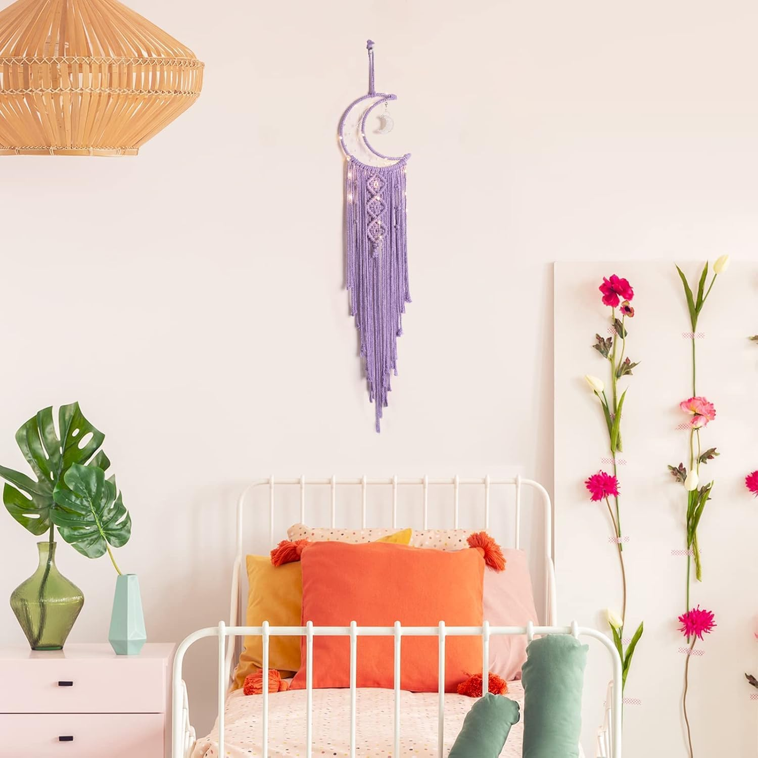 Dream Catcher, Moon Dream Catcher, Home Decor, Boho Dream Catcher, Girls Bedroom Decor Dream Catcher Wall Decor, Gifts for Teenager Girls Friends Gifts, Gifts for Women Gifts for Mom Purple - Pink image number 4