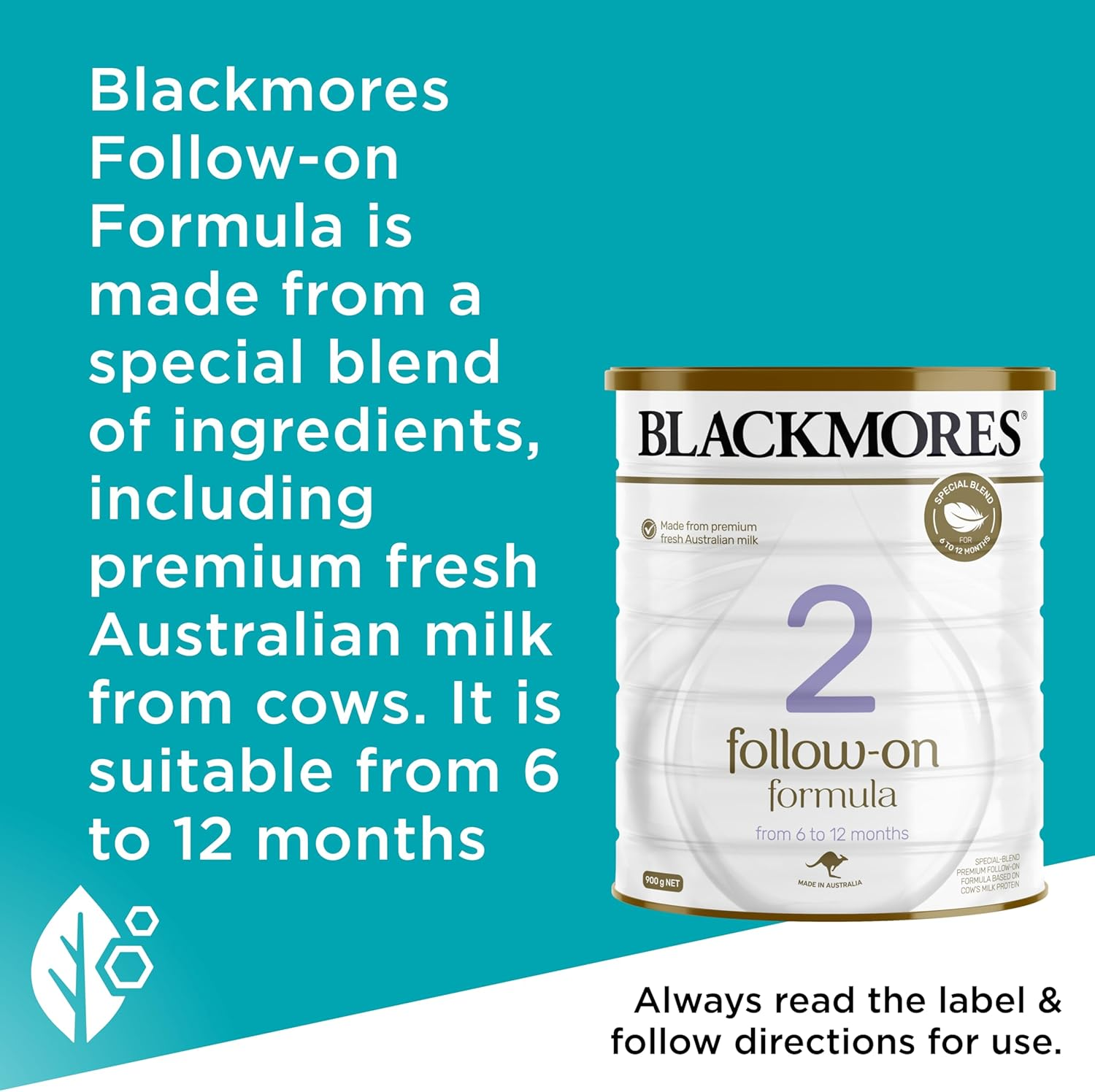 Blackmores Follow-On Formula | Special Blend of Nutrients to Help Meet the Nutritional Needs of 6-12 Months Baby | 900 Grams, Powder