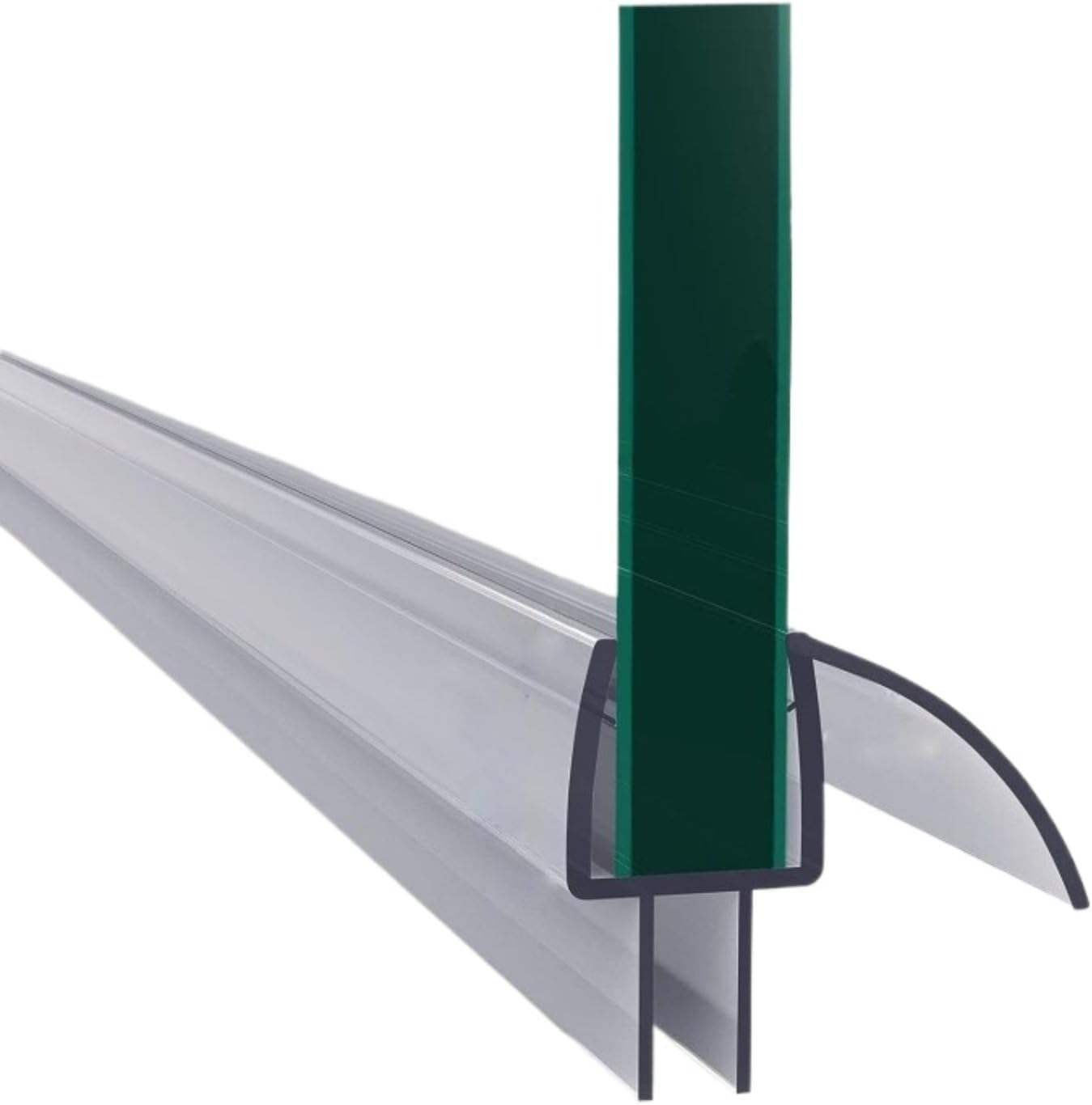 Transparent PVC Shower Door Bottom Seal 70Cm/27.55 Inches Easy Install Water Barrier for 6Mm 8Mm 10Mm 12Mm Glass (6Mm) image number 2