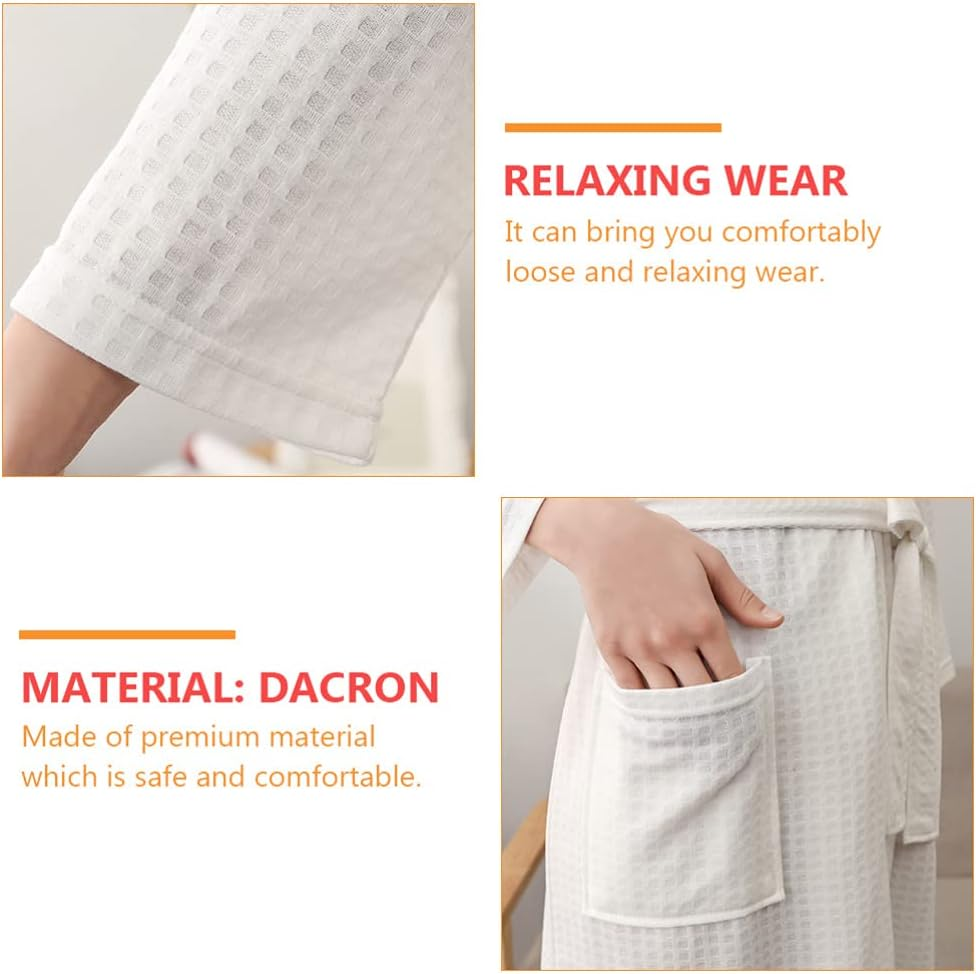 Classic Bath Robe Dacron Bathrobe Towel Luxury Long Spa Robe Plush Lightweight Absorbent Sleepwear Kimono Robe for Women Home Hotel Size image number 5