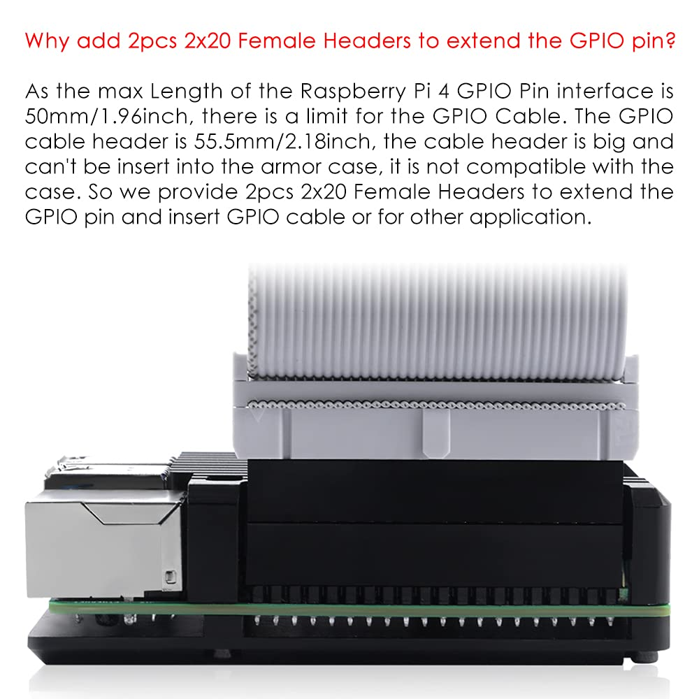 Geeekpi Case for Raspberry Pi 4B, Armor Case with Passive Cooling/Shell Heat Dissipation Heatsink Thermal Tape for Raspberry Pi 4B/3B+/3B image number 5