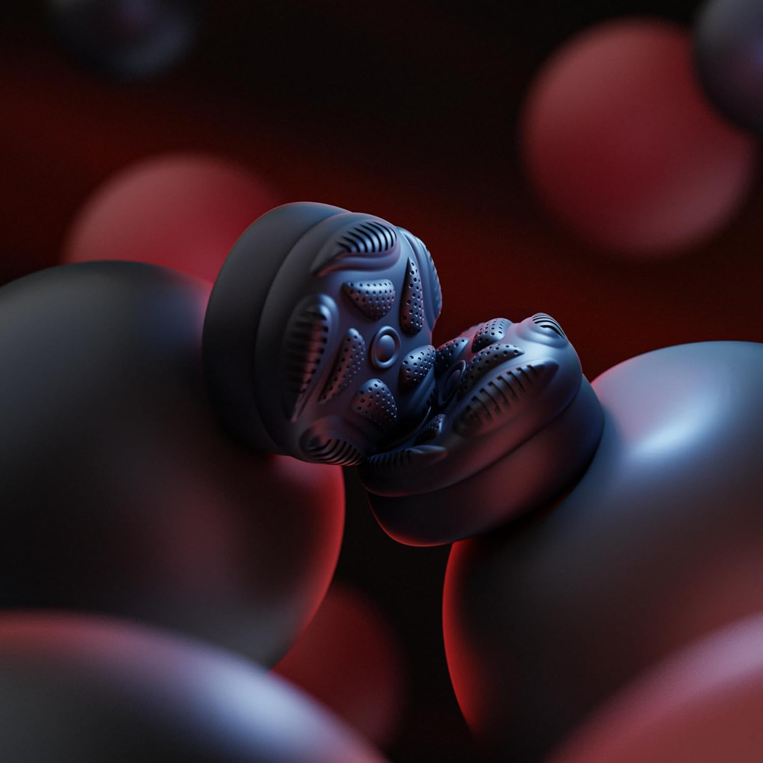 Playvital Thumb Grips for Steam Deck LCD & OLED (4-Pack), Thumb Cushion Caps with Anti-Slip Texture, Height-Boost Joystick Cover for Steam Deck Accessories - Raindrop Texture Black image number 3