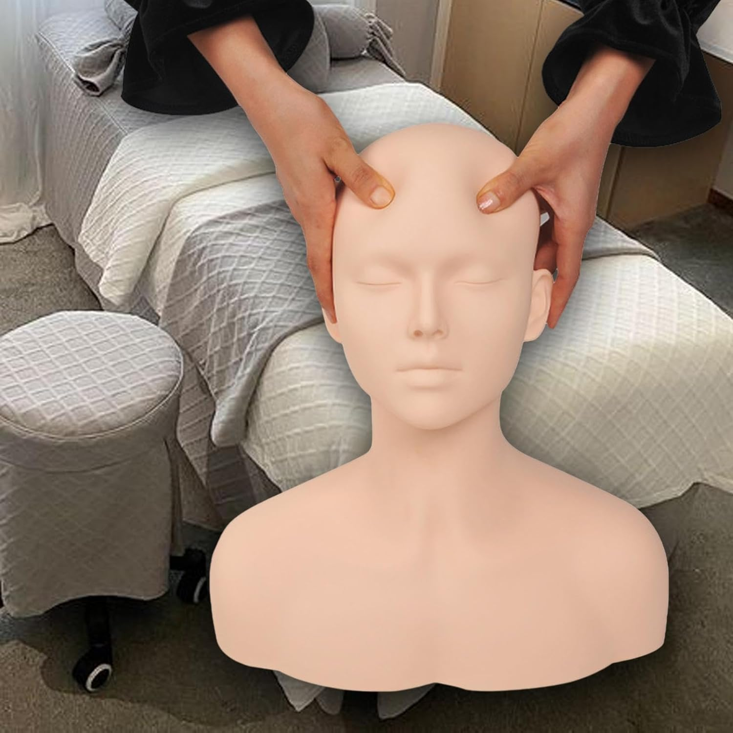 Eigell Training Mannequin Eyelid Practice Tool Flexible Soft Durable Multiuse Shoulder Massage Extension for Practice Salon Training image number 5