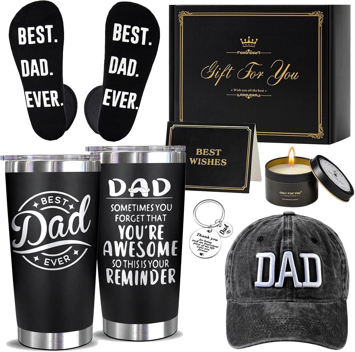 Fathers Day Gift Ideas, from Daughter, Son, 20Oz Tumbler, Birthday, Valentine'S Day Christmas Day for Dad, Black