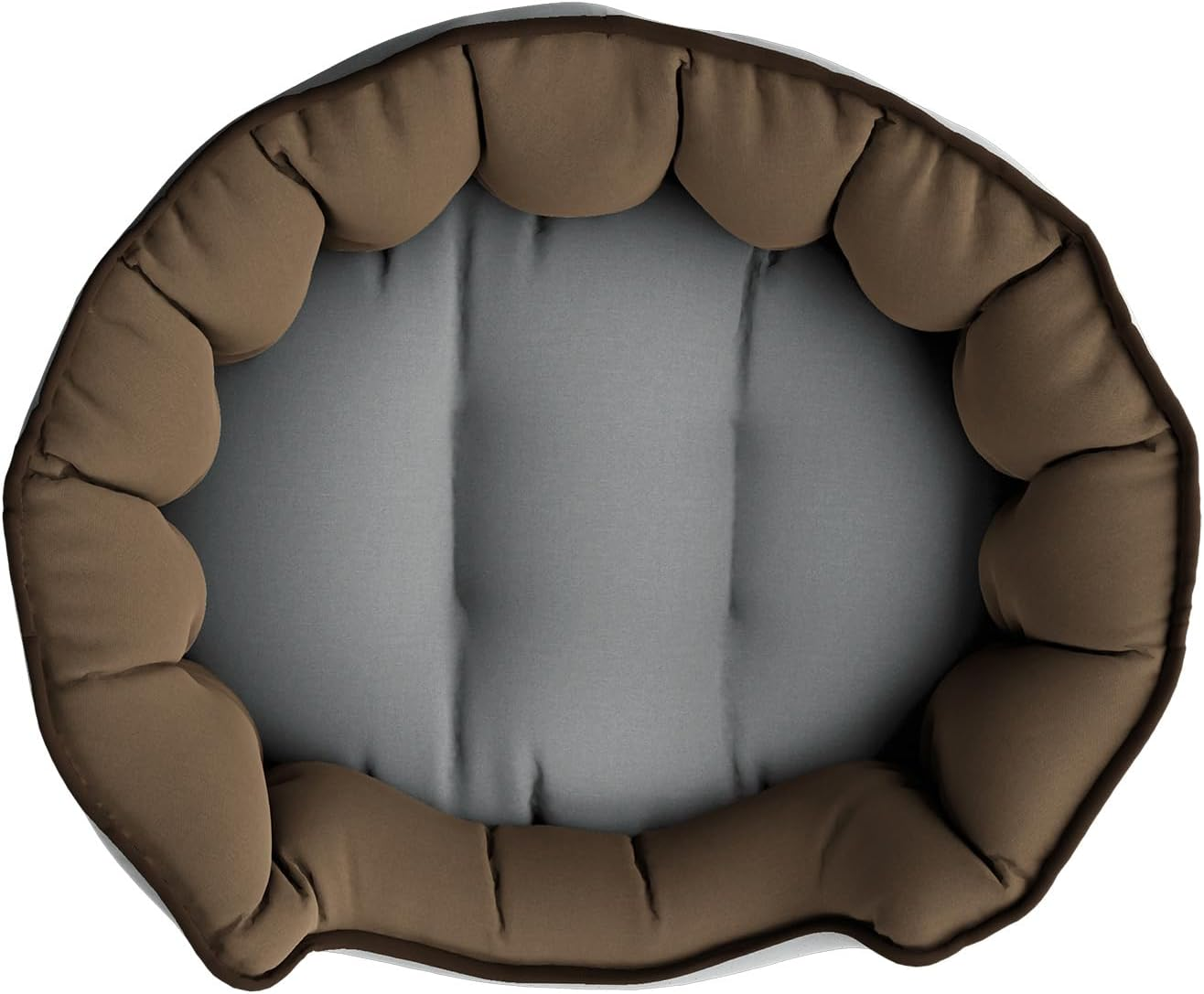 Enjoy Dog Bed & Cat Bed, 59 X 53 X 18 Cm, Soft Pet Bed with Padded, Quilted Cushion, Non-Slip Waterproof Base, Washable, Indoor Cuddly Bed for Pets, Light Grey/Taupe image number 4