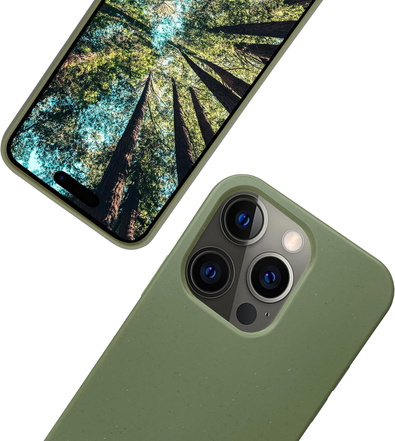 Eplanita Eco Mobile Phone Case for Iphone 16, Biodegradable Plant Fibre and Soft TPU, Drop Protection Cover, Eco Friendly Zero Waste (Khaki, for Iphone 16)