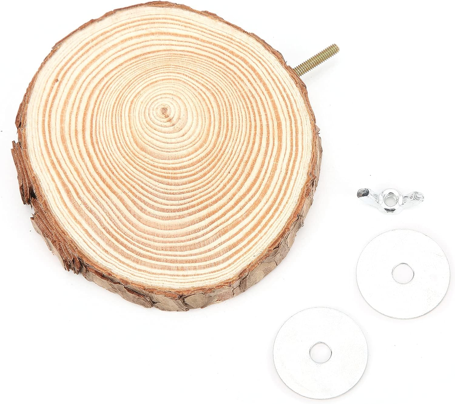 Log Wood round Platform Perch for Bird, round Wooden Stand Platform Bird Toy, Chew-Safe, Smooth, Easy to Clean, Corner Space Saving, Easy Installation, with Accessories and Odor Control (5-6) image number 5