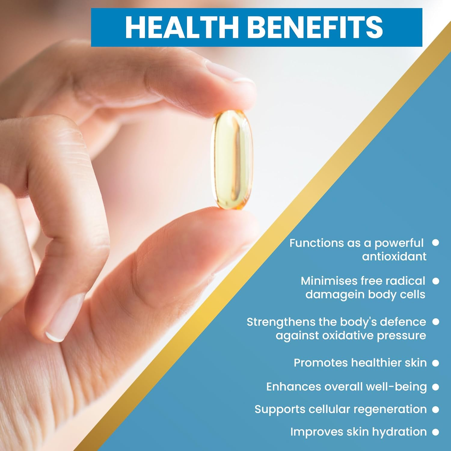 Healthy Care Squalene Capsules - Natural Antioxidant Support for Enhanced Wellbeing - Premium Quality Dietary Supplement - 200 Capsules - 1000 Mg