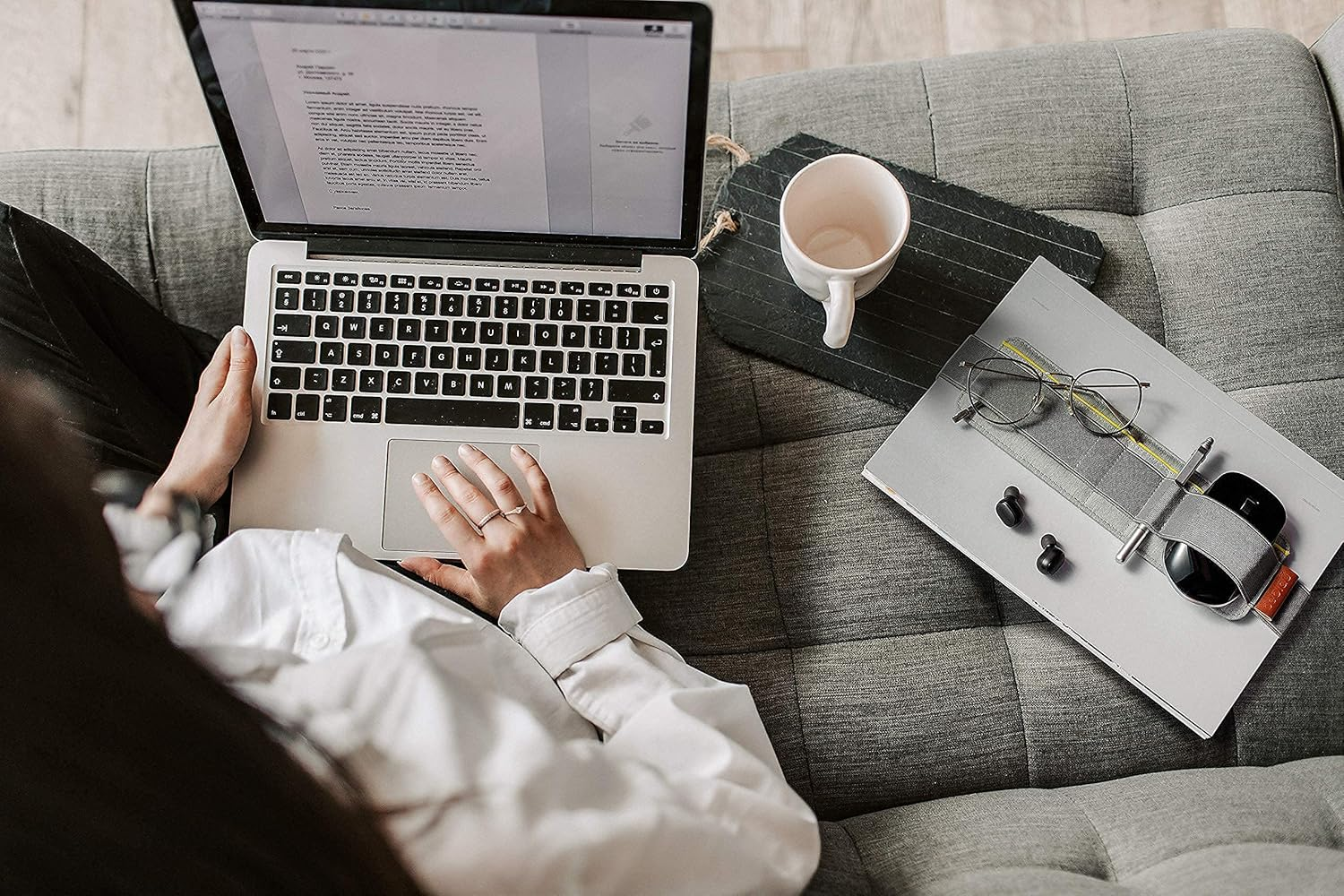 Beblau SLIM Portable Tech Organizer Attachable to Your Laptop & Notebook | Backpack & Desktop Organizers Office, Home & School | Working from Home Solution | Laptop Accessories - Blue image number 3