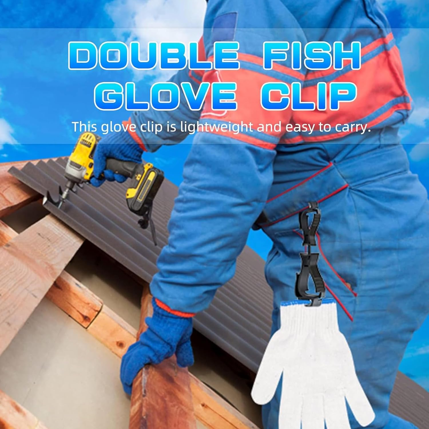 6 PCS Work Glove Clips, Elastic Clamp Holders, Secure Glove Storage for Labor, Firefighters, Construction, and Garden Work image number 2