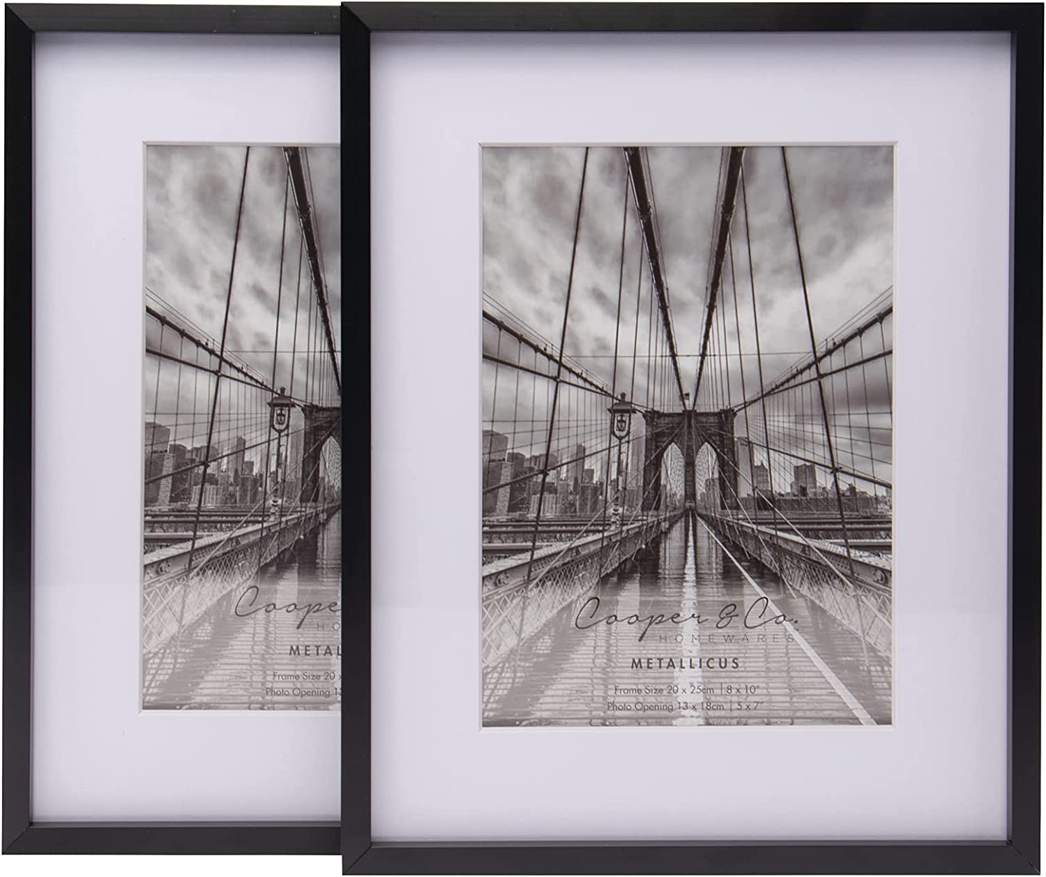 Cooper & Co Set of 2 8X10 Matt to 5X7 Gold Premium Metallicus Metal Photo Frames image number 4
