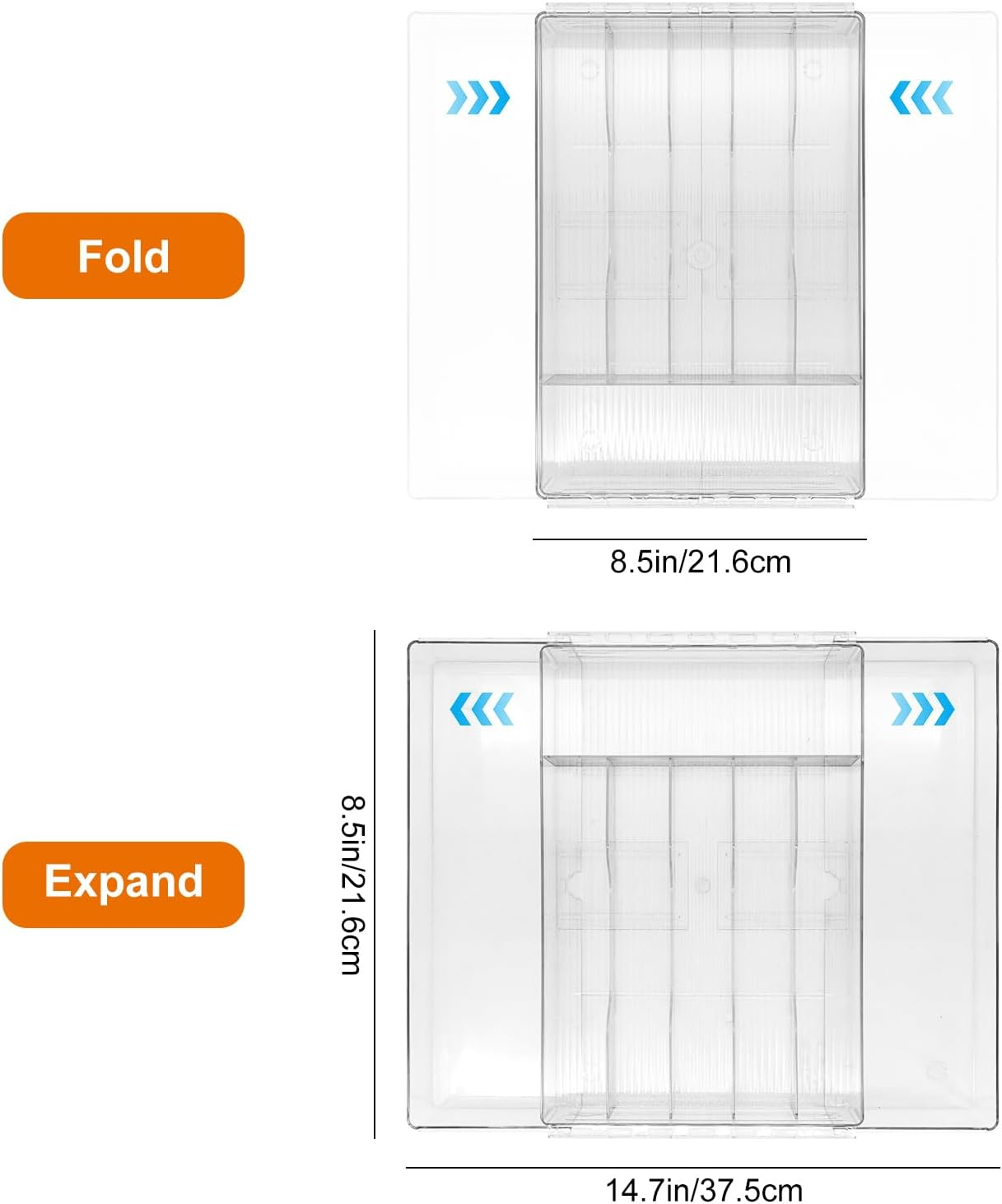 Cutlery Drawer Organiser,8 Divider Expandable Kitchen Drawer Organiser,Plastic Kitchen Organiser Storage for Spoon Fork Knife (Middle) image number 6