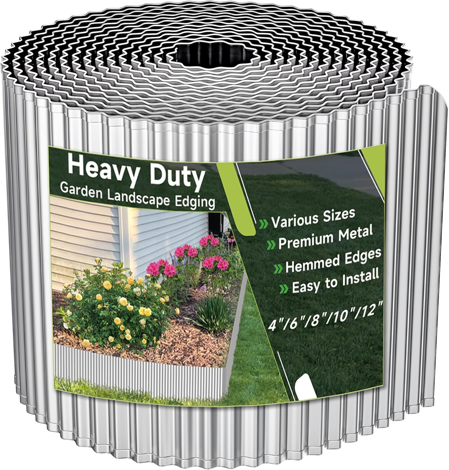 Corrugated Garden Edging,10"&times;20Ft Pre-Rusted Landscape Edging & Lawn Edging Border,Metal Garden Border for Flower Beds,Garden,Lawn,Raised Beds & Tree Surrounds