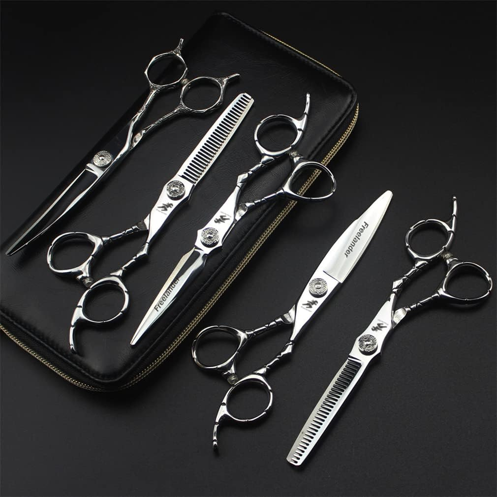 6.0 Inch High-End Professional Hairdressing Set Hairdressing Scissors Haircutting Scissors Flat Scissors Bangs Scissors Dental Scissors image number 5