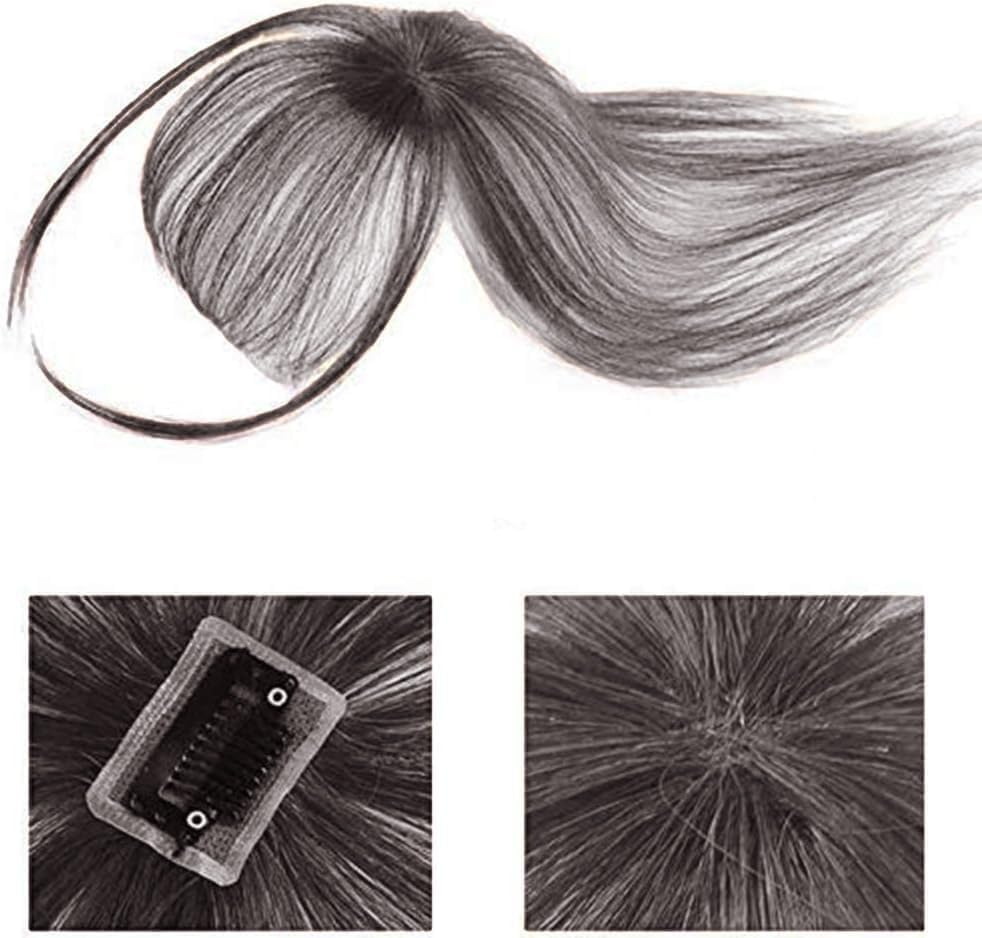 One Piece Clip in Hair Fringe 3D Hair Bangs Hair Flat Bangs with Clips on Crown Wiglet Hairpieces for Women (Brownish Black) image number 1