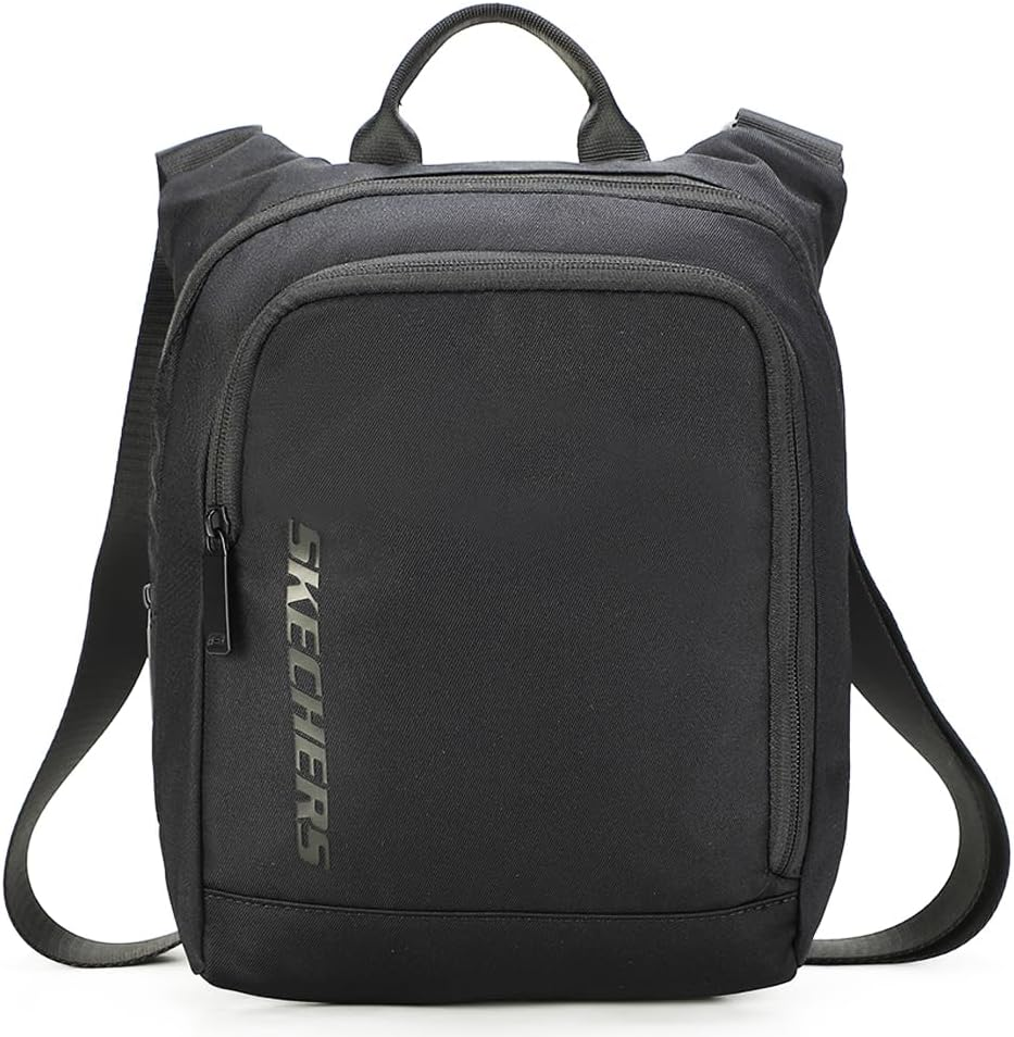 SKECHERS Men Casual Crossbody Messenger Bag, Waterproof Small Shoulder Satchel Bag for Travel Work, Lightweight Daypack Travel Passport Handbags Wallet Case for Cell Phone image number 3