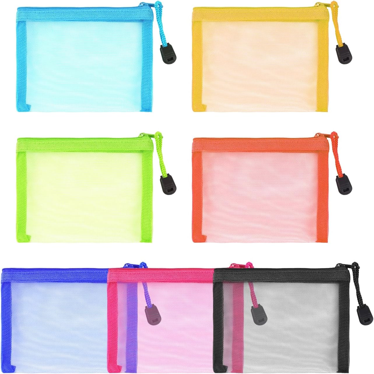7-Piece Mesh Storage Bag, Mini Portable Storage Bag, Small Items Storage Bag, Travel Supplies image number 4