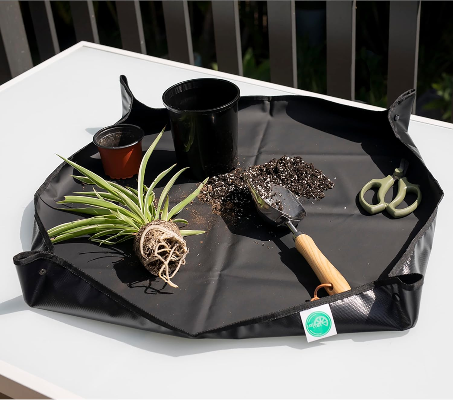 Five Lime, Plant Repotting Mat, Indoors or Balcony Plant Transplanting, Waterproof, Foldable and Portable, Ideal for Bonsai, Succulent and Flower Pots.