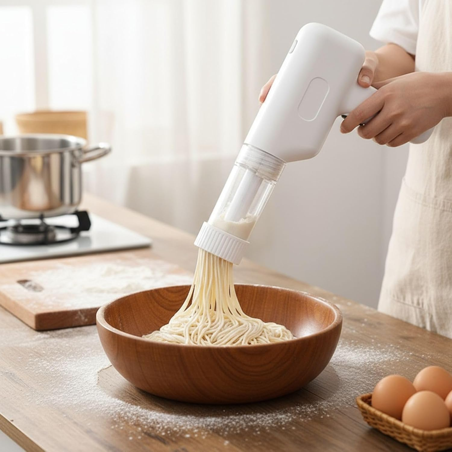 Electric Pasta Maker Machine & Idiyappam Maker（Navy Blue 6 Modes） - Navy Blue image number 4