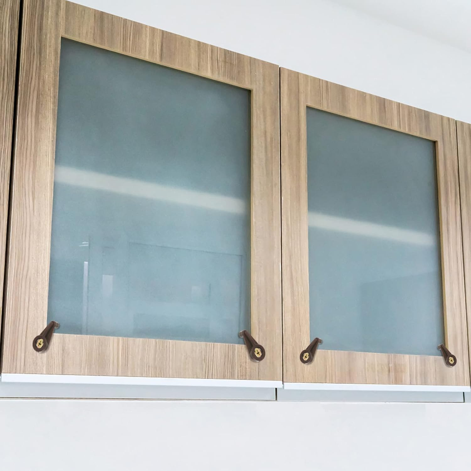 Keadic 240Pcs Plastic Cabinet Door Glass Retainer Clips Assortment Set with Screws, 5Mm Offsets Transparent/White/Black/Brown Glass Window Screen Door Clip Holders for for Fixing Mirror Cabinet Door image number 2