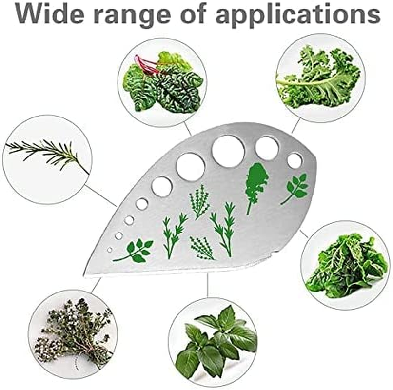 Herb Stripper, Jiaedge Green 9 Holes Stainless Steel Kitchen Herbs Leaf Stripping Tool, Metal Herb Peeler for Kale, Collard Greens, Thyme, Basil, Rosemary Stripper image number 4