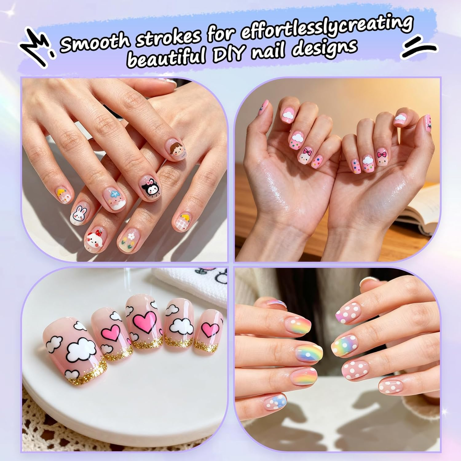 12 Colours Dual-Tip Nail Art Pens, No Shake Required Acrylic Paint Markers. 0.5Mm-5Mm Fine & Brush Tips for 3D DIY Manicure. Quick Dry, Waterproof Design Tools for Women & Beginners (No Clogging) image number 5