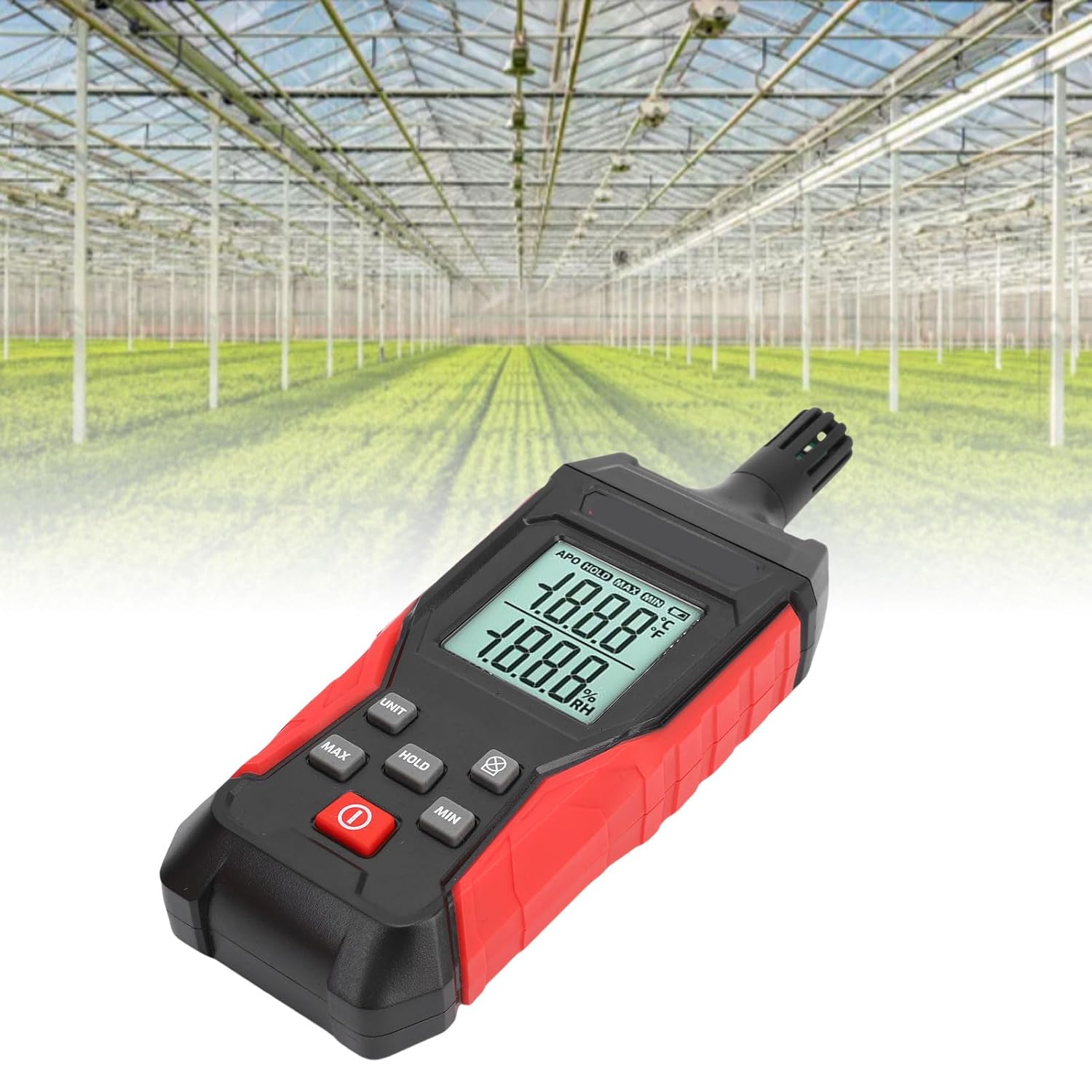 Jiawu Digital Temperature Moisture Detector with Retreated Hand -Hand Hygrometer Screens for the Home image number 1