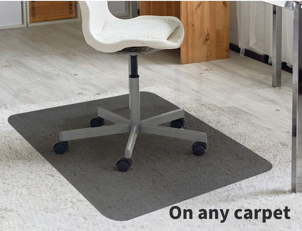 MARLOW Office Chair Mat for Carpet, Anti-Slip Desk Chair Mat, 135 X 114Cm Computer Chair Mat Floor Mat with Grippers, PVC Floor Protector for Office Chairs, Gaming Chairs, Computer Chairs (Black) image number 4