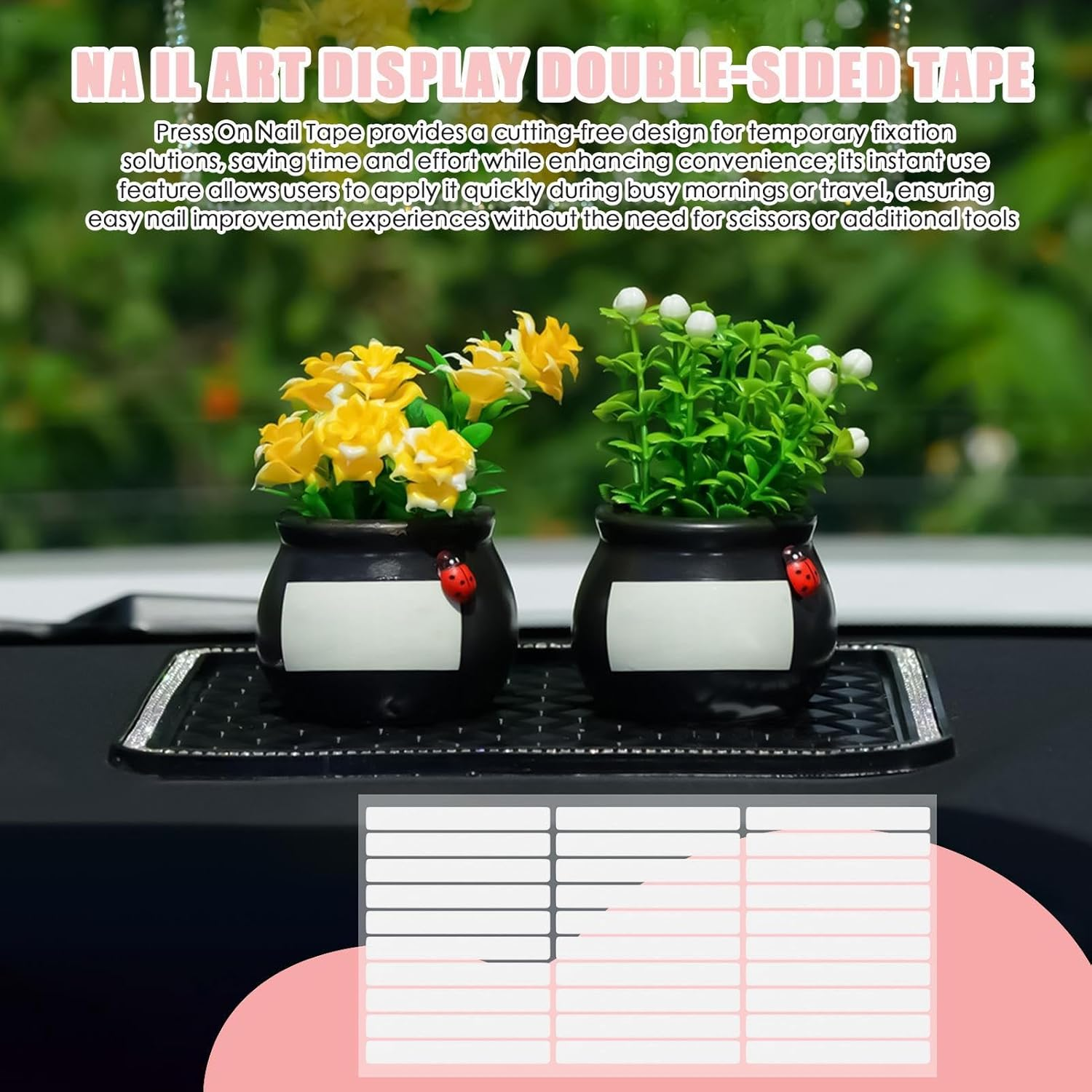 Double Sided Nail Tape,Press on Nails Adhesive Clear Mounting Tape | Removable Salon Supplies Manicure Colors Designs Showcase Adhesive for Room Car Wall Home Office image number 5