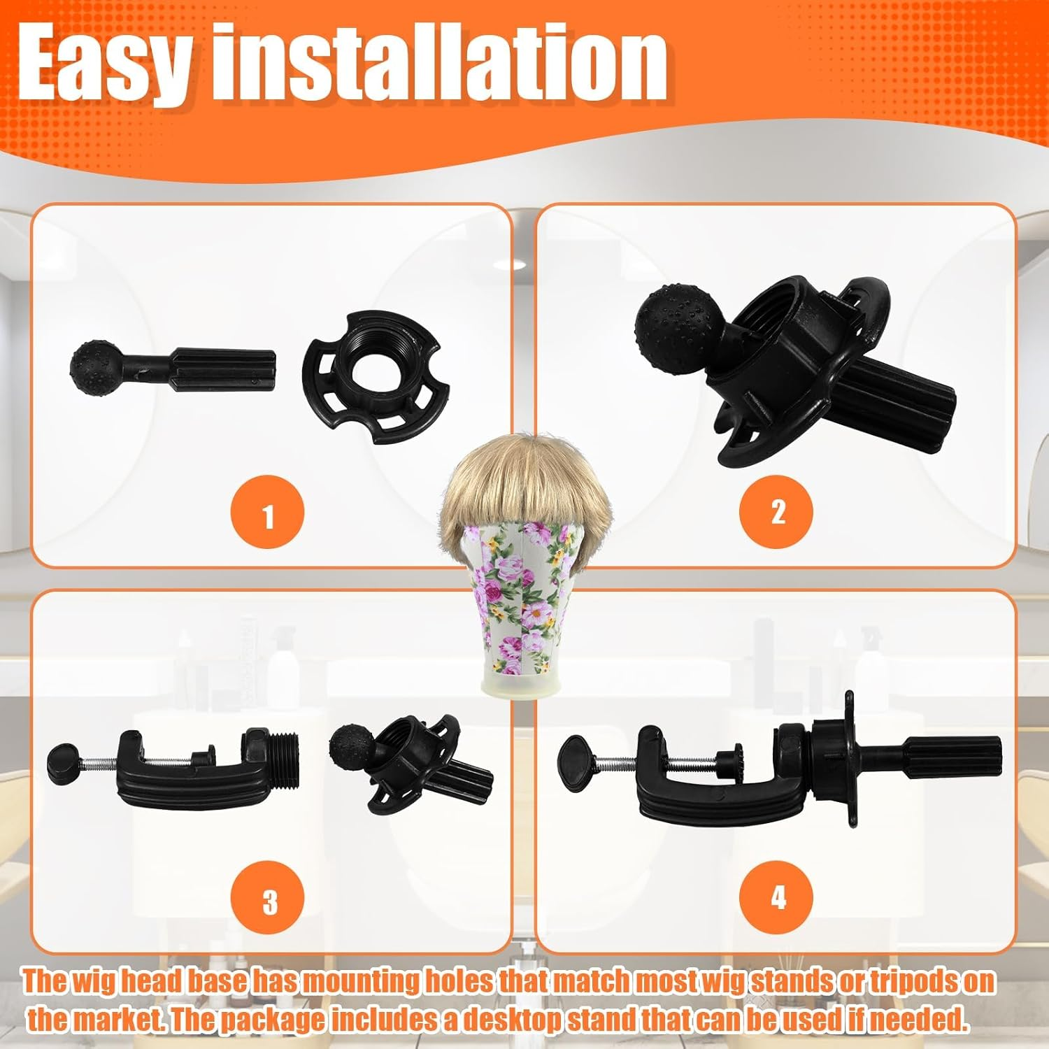 Canvas Block Head, 22Inch Wig Head Stand, Canvas Wig Head, Versatile Wig Block Head, Mannequin Wig Head, Styling Wig Head with Pins Wig Head Table Stand for Wigs Making Styling Display (Purple)