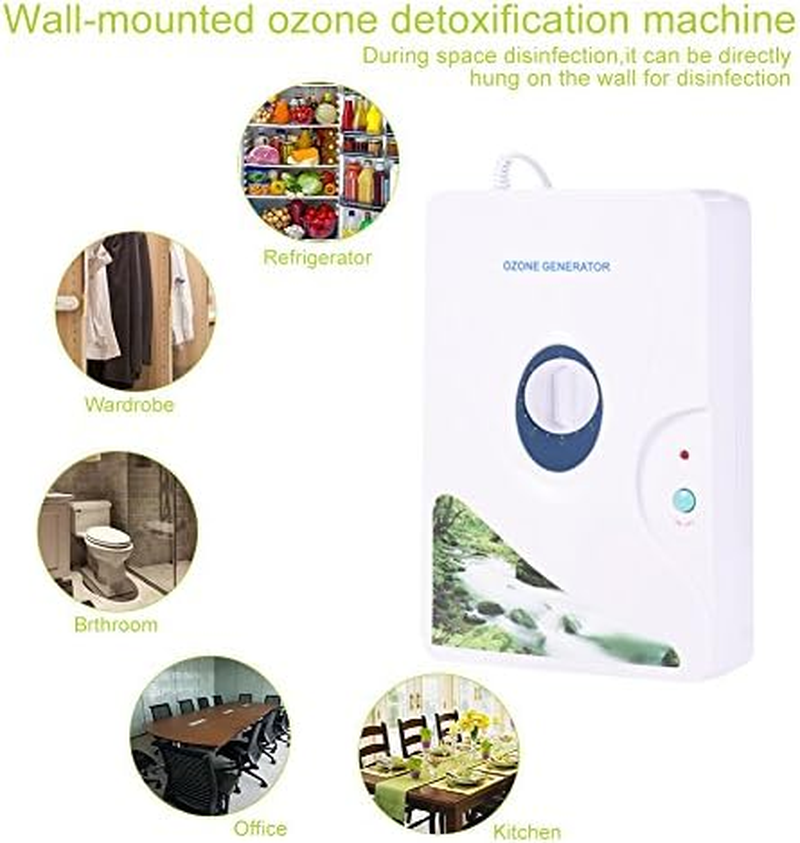 Ozone Generator Ozonator Air Purifier, 600 Mg/H Generator Wheel Timer Air Purifier Kitchen Room Oil Vegetables Meat for Water Fresh Air Clean 220 V